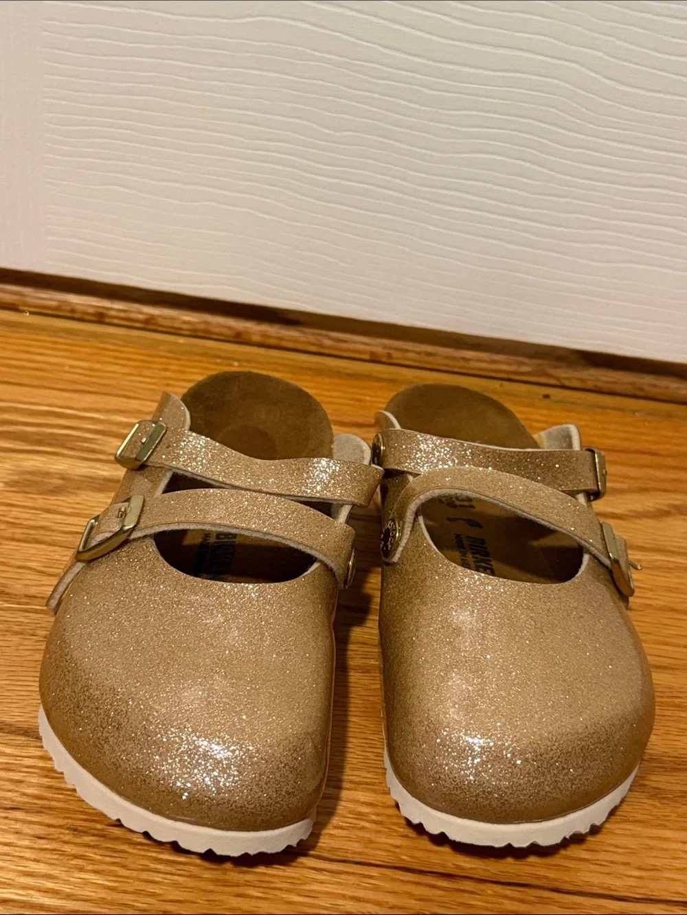 Birkenstock Kids Glitter Gold Mary Jane Sandals